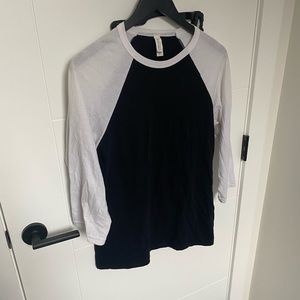 Canvas Mens 3/4 Sleeve Baseball T-Shirt (M) (Black/White)